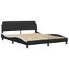 Stella Homewares Bed Frame without Mattress Black and White 152x203 cm Queen Faux Leather