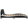 Stella Homewares Bed Frame "Dover" Black and White 152x203 cm Queen Faux Leather