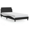 Stella Homewares Bed Frame without Mattress Black and White 107x203 cm King Single Faux Leather