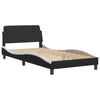 Stella Homewares Bed Frame without Mattress Black and White 107x203 cm King Single Faux Leather