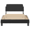 Stella Homewares Bed Frame without Mattress Black and White 107x203 cm King Single Faux Leather