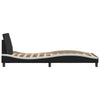 Stella Homewares Bed Frame without Mattress Black and White 107x203 cm King Single Faux Leather