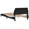 Stella Homewares Bed Frame without Mattress Black and White 107x203 cm King Single Faux Leather