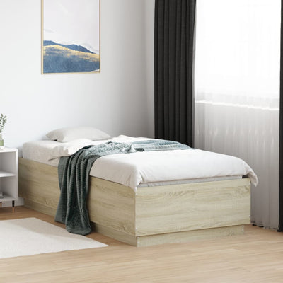 Stella Homewares Bed Frame without Mattress Sonoma Oak 90x190 cm
