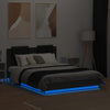 Stella Homewares Bed Frame with LED without Mattress Black 135x190 cm