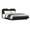 Stella Homewares Bed Frame with LED without Mattress Black 135x190 cm