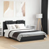 Stella Homewares Bed Frame with LED without Mattress Black 135x190 cm