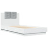 Stella Homewares Bed Frame with LED without Mattress White 90x190 cm