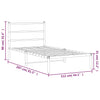 Stella Homewares Metal Bed Frame without Mattress with Headboard Black 107x203 cm King Single