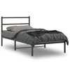 Stella Homewares Metal Bed Frame without Mattress with Headboard Black 107x203 cm King Single