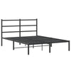 Stella Homewares Metal Bed Frame without Mattress with Headboard Black 135x190 cm