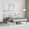 Stella Homewares Metal Bed Frame without Mattress with Headboard Black 135x190 cm