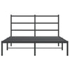 Stella Homewares Metal Bed Frame without Mattress with Headboard Black 135x190 cm