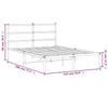 Stella Homewares Metal Bed Frame without Mattress with Headboard Black 135x190 cm