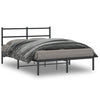 Stella Homewares Metal Bed Frame without Mattress with Headboard Black 135x190 cm