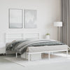 Stella Homewares Metal Bed Frame without Mattress with Headboard White 150x200 cm