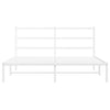 Stella Homewares Metal Bed Frame without Mattress with Headboard White 150x200 cm