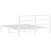 Stella Homewares Metal Bed Frame without Mattress with Headboard White 150x200 cm
