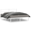 Stella Homewares Metal Bed Frame without Mattress with Headboard White 150x200 cm