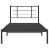 Stella Homewares Metal Bed Frame without Mattress with Headboard Black 107x203 cm King Single