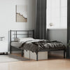 Stella Homewares Metal Bed Frame without Mattress with Headboard Black 107x203 cm King Single