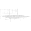 Stella Homewares Metal Bed Frame without Mattress with Headboard White 183x203 cm King