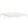 Stella Homewares Metal Bed Frame without Mattress with Headboard White 183x203 cm King