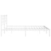 Stella Homewares Metal Bed Frame without Mattress with Headboard White 183x203 cm King
