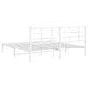 Stella Homewares Metal Bed Frame without Mattress with Headboard White 183x203 cm King
