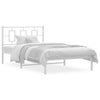 Stella Homewares Metal Bed Frame without Mattress with Headboard White 107x203 cm King Single