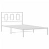 Stella Homewares Metal Bed Frame without Mattress with Headboard White 107x203 cm King Single