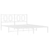 Stella Homewares Metal Bed Frame without Mattress with Headboard White 150x200 cm