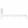 Stella Homewares Metal Bed Frame without Mattress with Headboard White 150x200 cm