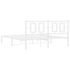 Stella Homewares Metal Bed Frame without Mattress with Headboard White 150x200 cm