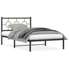 Stella Homewares Metal Bed Frame without Mattress with Headboard Black 107x203 cm King Single