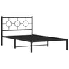 Stella Homewares Metal Bed Frame without Mattress with Headboard Black 107x203 cm King Single