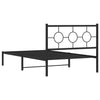 Stella Homewares Metal Bed Frame without Mattress with Headboard Black 107x203 cm King Single