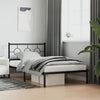 Stella Homewares Metal Bed Frame without Mattress with Headboard Black 107x203 cm King Single