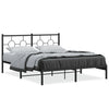Stella Homewares Metal Bed Frame without Mattress with Headboard Black 150x200 cm