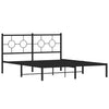 Stella Homewares Metal Bed Frame without Mattress with Headboard Black 150x200 cm