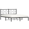Stella Homewares Metal Bed Frame without Mattress with Headboard Black 150x200 cm