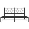 Stella Homewares Metal Bed Frame without Mattress with Headboard Black 150x200 cm
