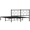 Stella Homewares Metal Bed Frame without Mattress with Headboard Black 150x200 cm