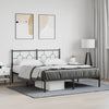 Stella Homewares Metal Bed Frame without Mattress with Headboard Black 150x200 cm