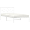 Stella Homewares Metal Bed Frame without Mattress with Headboard White 107x203 cm King Single