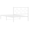 Stella Homewares Metal Bed Frame without Mattress with Headboard White 107x203 cm King Single