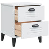 Stella Homewares Bedside Cabinet VIKEN White Engineered Wood
