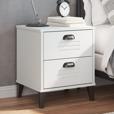 Stella Homewares Bedside Cabinet VIKEN White Engineered Wood