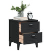 Stella Homewares Bedside Cabinet VIKEN Black Engineered Wood