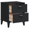 Stella Homewares Bedside Cabinet VIKEN Black Engineered Wood